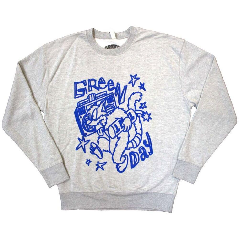 Green Day Unisex Adult Cat Blaster Sweatshirt / Gray